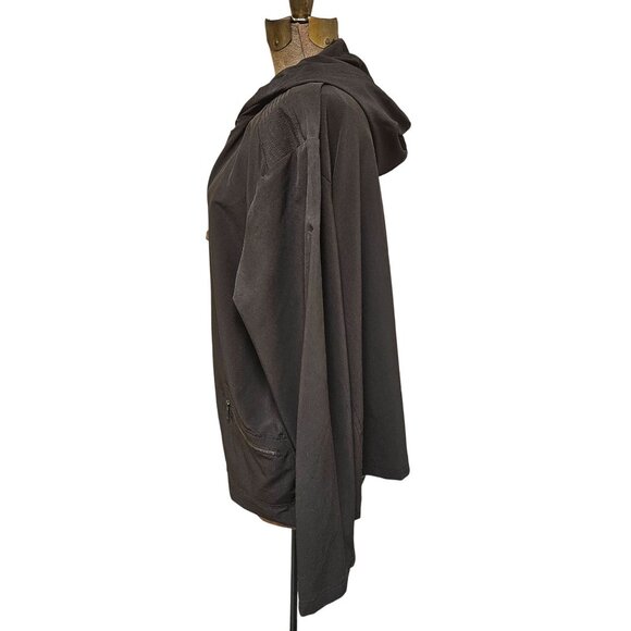 Chicos Zenergy Jacket Women Size 3 Brown Hooded Full Zip Pockets Polyester Blend - Picture 6 of 10